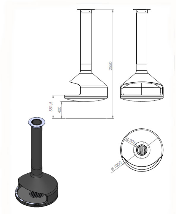 Chemine centrale Algrave plan