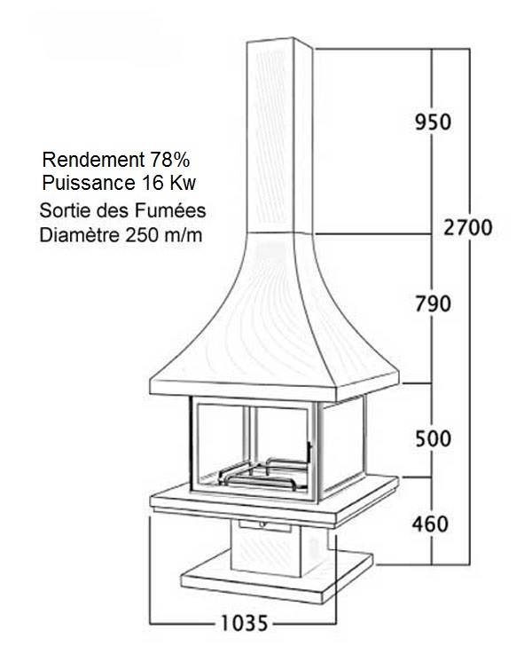 Chemine centrale CH86 plan