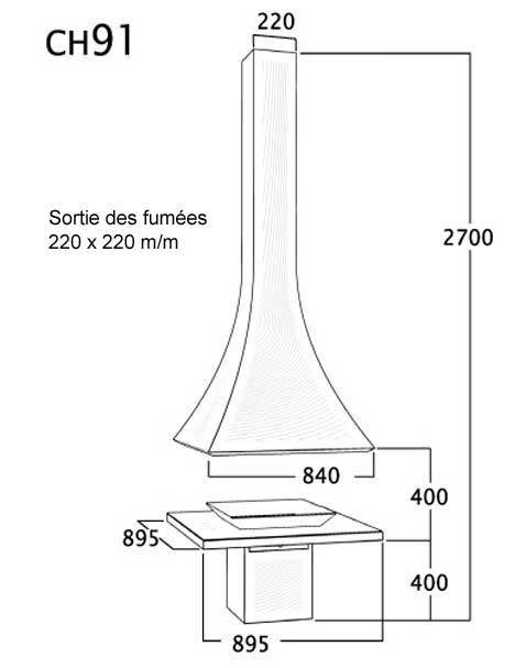 Chemine centrale CH91 plan