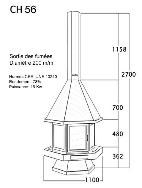 Chemine centrale CH56 plan