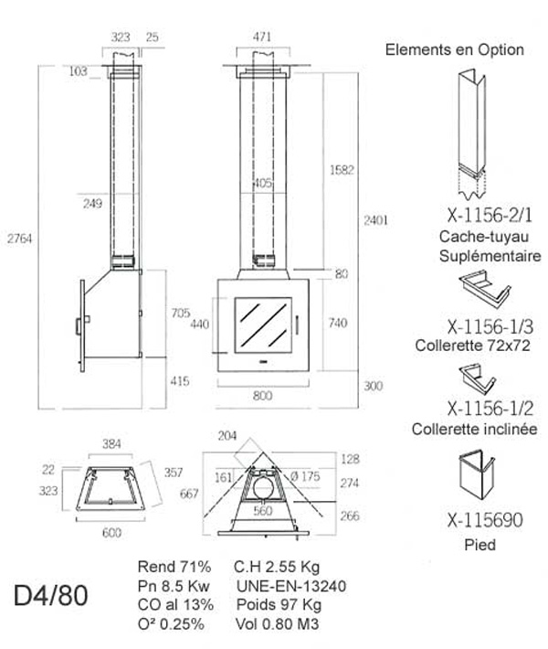 chemines D 4-80 Angle