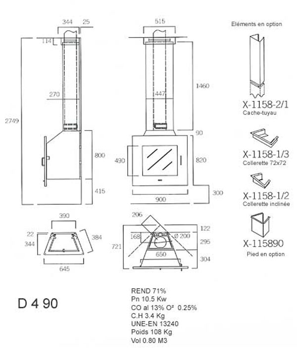 chemines D4-90 Angle